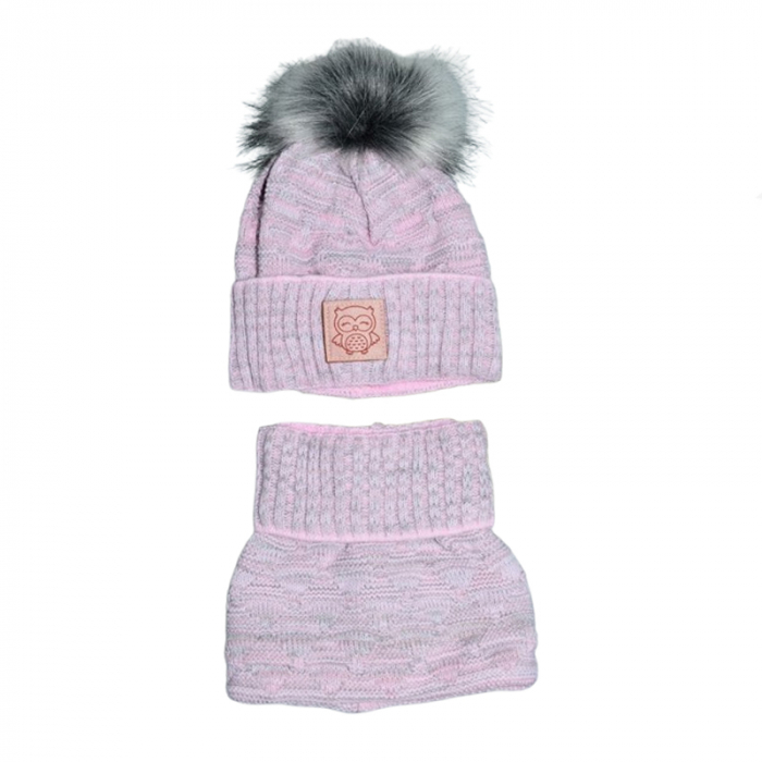 Set doua piese caciula si fular pentru fete Mini Junior 44-427, Gri [1]