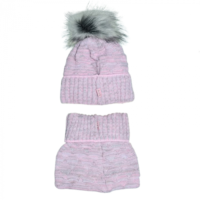 Set doua piese caciula si fular pentru fete Mini Junior 44-427, Gri [2]