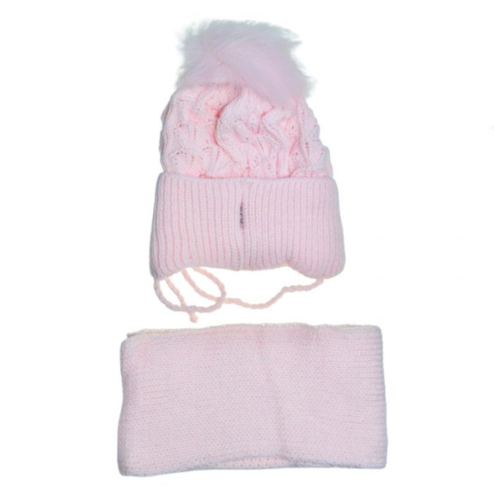 Set doua piese caciula si fular pentru fete Mini Junior 48-310-A, Roz [2]