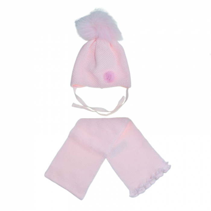 Set doua piese caciula si fular pentru fete Mini Junior 48-308-A, Roz [1]