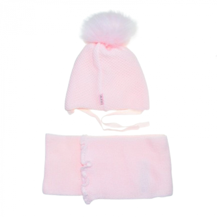 Set doua piese caciula si fular pentru fete Mini Junior 48-308-A, Roz [2]