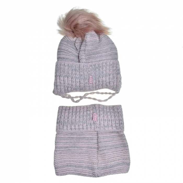 Set doua piese caciula si fular pentru fete Mini Junior 48-323-C, Gri [2]