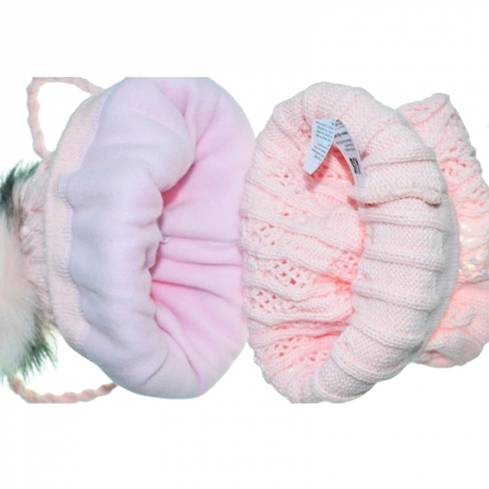 Set doua piese caciula si fular pentru fete Mini Junior 46-447, Roz [3]