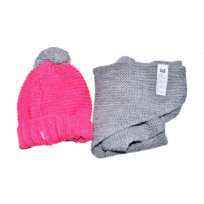 Set doua piese caciula si fular tip esarfa pentru fete Mini Junior 42-506, Multicolor [2]