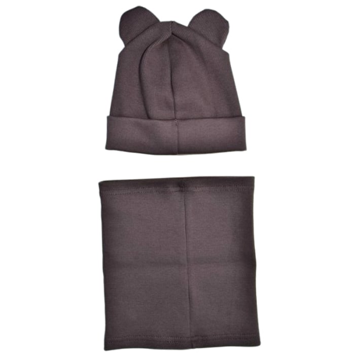 Set 2 piese caciula si guler, pentru baieti, Mini Junior C3010M-46, Maro [3]