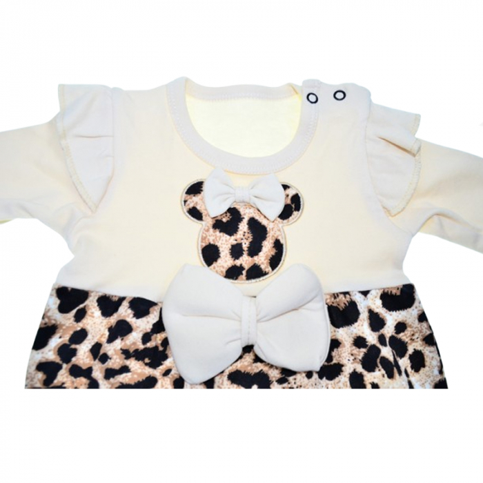 Set doua piese salopeta si bentita pentru fete Mini Junior SALMJ-38, Crem [2]