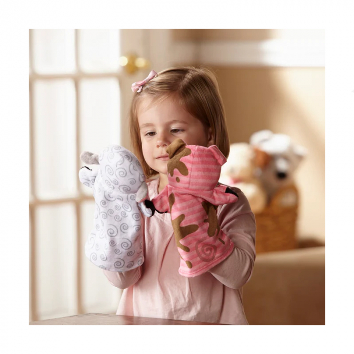 Păpușă de mână, in forma de măgar, Mini Junior PM0509C, Alb [5]