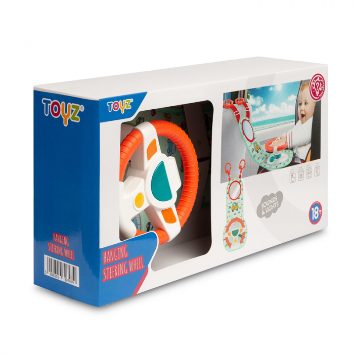 Set Interactiv volan cu sunete, lumini si oglinda, de agatat in masina Toyz HE0623, Multicolor [4]