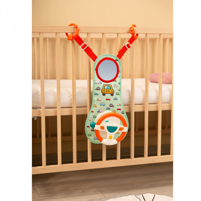 Set Interactiv volan cu sunete, lumini si oglinda, de agatat in masina Toyz HE0623, Multicolor [5]