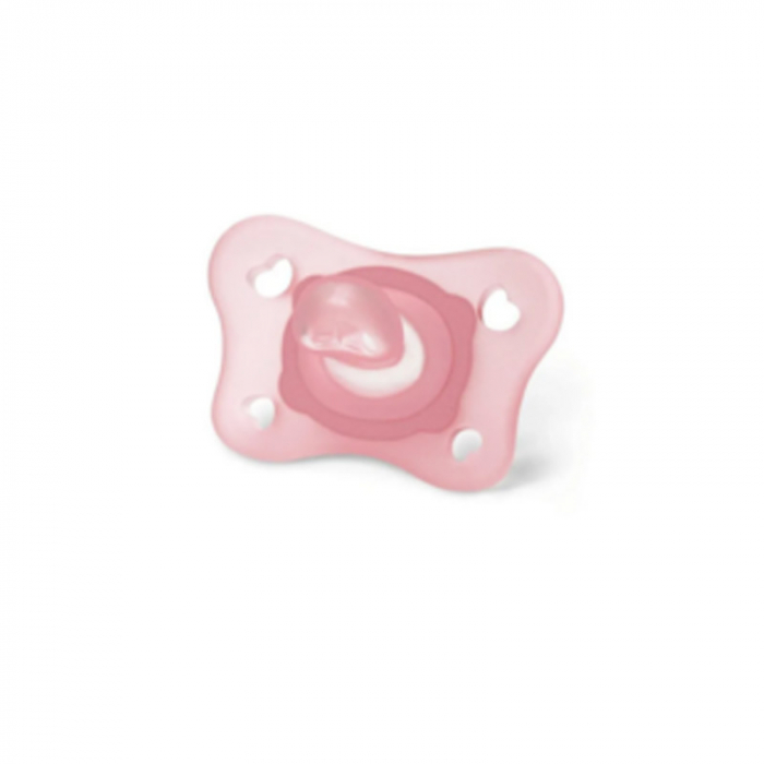 Set lanț, suzetă și biberon din polipropilena cu tetina din silicon 150 ml, Chicco Natural Feeling 122172R, Roz [5]