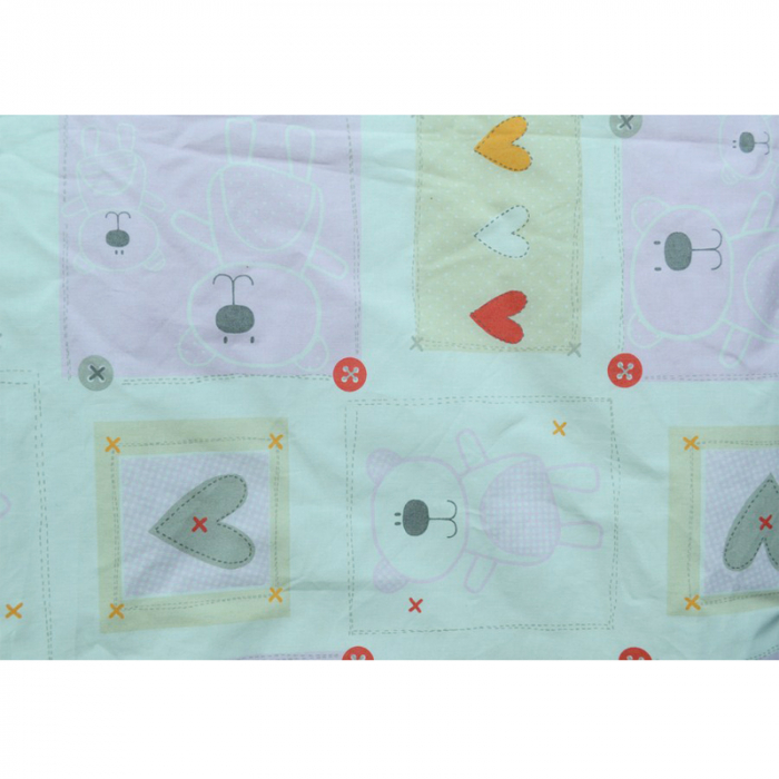 Set lenjerie de pat 2 piese 100 x 135 cm pentru bebelusi Blanca F29-1, Multicolor [2]