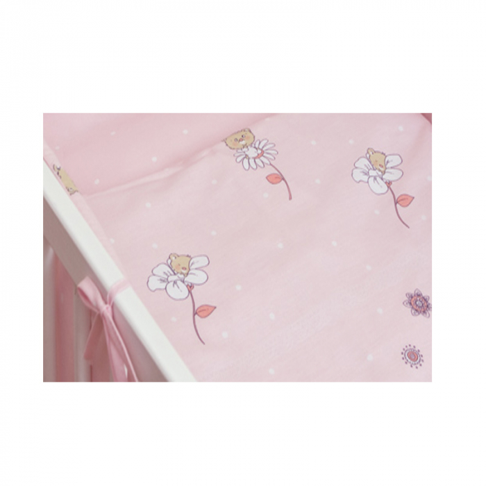 Set lenjerie de pat 2 piese 100 x 135 cm pentru bebelusi Ceba Baby Stokrotki SLPSB-14, Multicolor [2]
