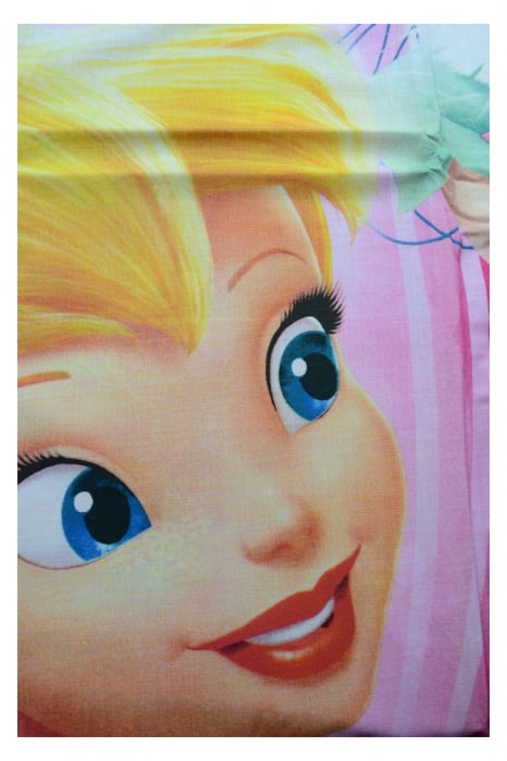 Set lenjerie de pat 2 piese 140 x 200 cm pentru copii Disney Fairies LDF-3, Multicolor [3]