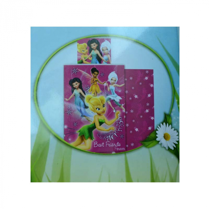 Set lenjerie de pat 2 piese 140 x 200 cm pentru copii Disney Fairies LDF-3, Multicolor [4]