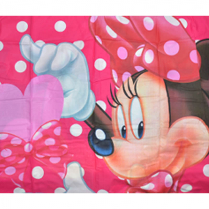 Set lenjerie de pat 2 piese 140 x 200 cm pentru fete Disney Minnie Mouse 908117, Fucsia [2]