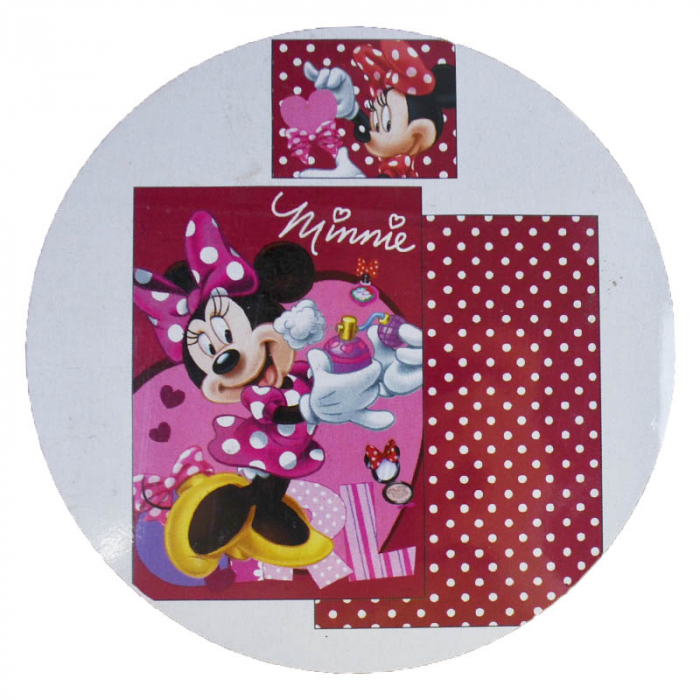 Set lenjerie de pat 2 piese 140 x 200 cm pentru fete Disney Minnie Mouse 908117, Fucsia [3]