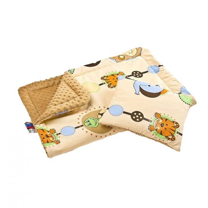Set lenjerie de pat 2 piese pentru bebelusi Sensillo 30-35M, Maro [2]