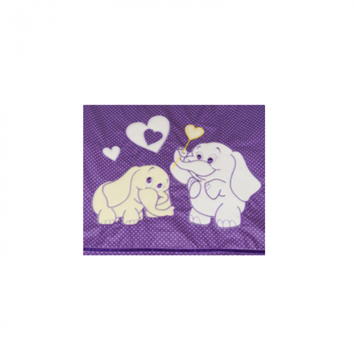 Set lenjerie de pat 2 piese pentru bebelusi Ty i My Elephant LPTME2-M, Multicolor [2]