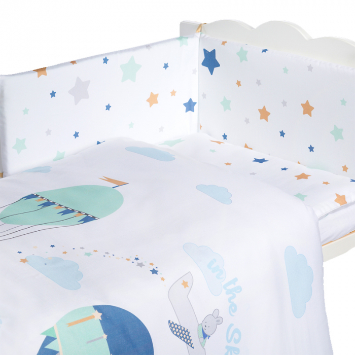 Set lenjerie de pat 3 piese 100 x 135 cm pentru bebelusi Albero Mio K095, Multicolor [3]
