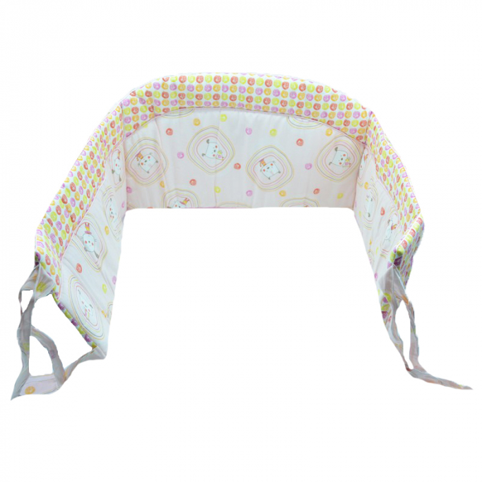 Set lenjerie de pat 3 piese 100 x 135 cm pentru bebelusi Blanca F23, Multicolor [3]