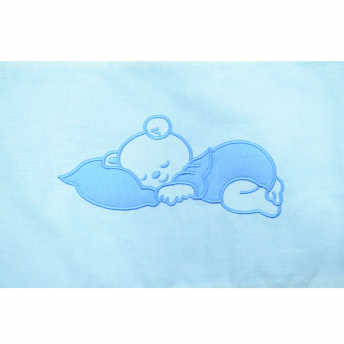 Set lenjerie de pat 3 piese 100 x 135 cm pentru bebelusi Blanca SLPSB-11, Multicolor [2]
