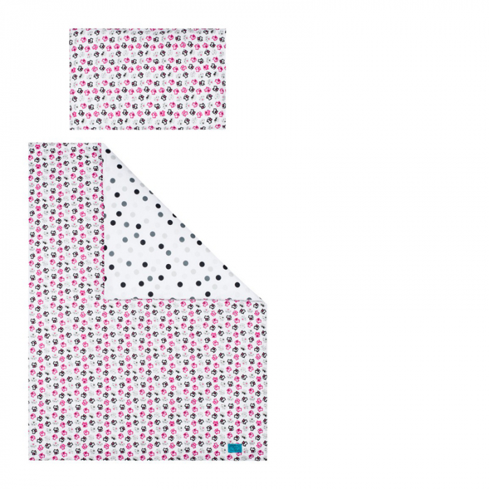 Set lenjerie de pat 3 piese pentru bebelusi 120 x 90 cm Kociaki Belisima P01-631, Multicolor [3]