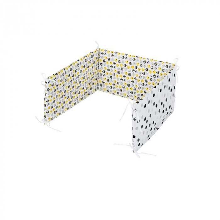 Set lenjerie de pat 3 piese pentru bebelusi 120 x 90 cm Kociaki P01-633, Multicolor [3]