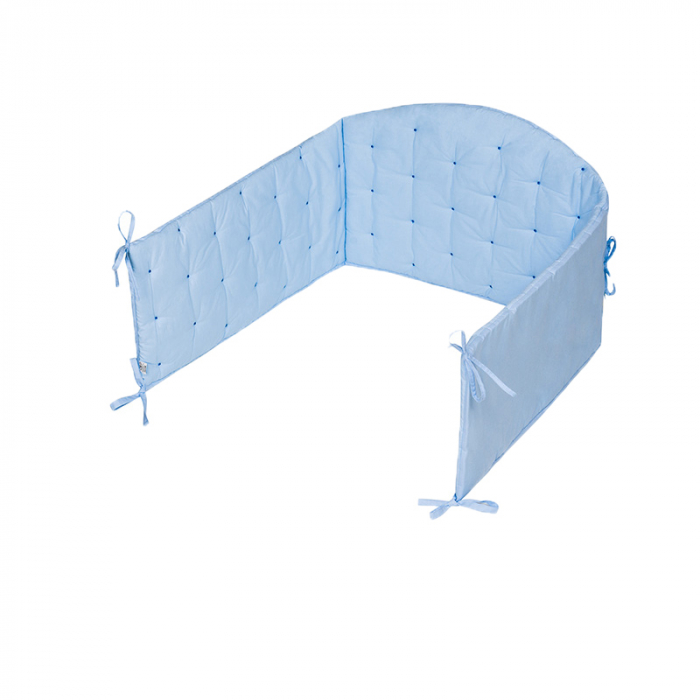 Set lenjerie de pat 3 piese pentru bebelusi 135 x 100 cm Malina Belisima P01-428, Albastru [3]