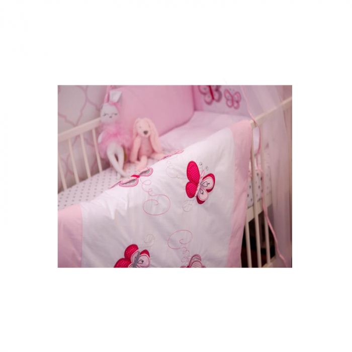 Set lenjerie de pat 3 piese pentru bebelusi Belisima P01-081, Roz [3]