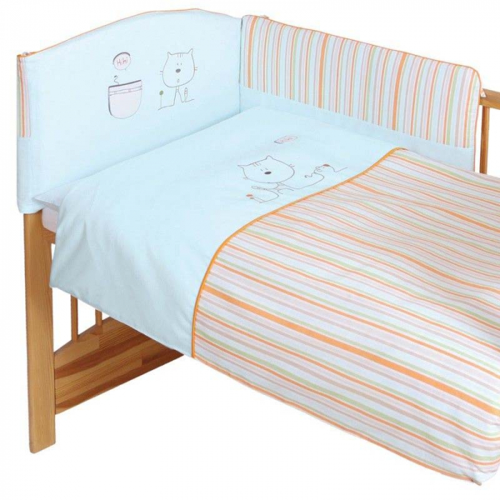 Set lenjerie de pat 3 piese pentru bebelusi Ceba Baby HiHi 801-035-190, Multicolor [3]