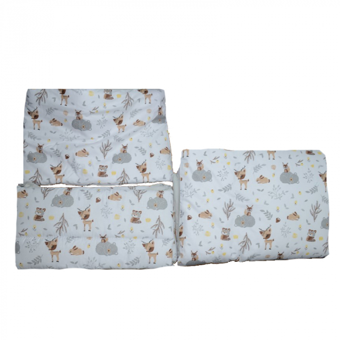 Set lenjerie de pat 3 piese pilota, perna si protectie laterala 120 x 90 cm MimiNu 287062-1, Multicolor [5]