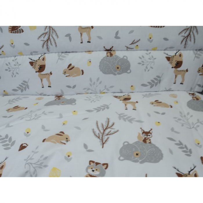 Set lenjerie de pat 3 piese pilota, perna si protectie laterala 120 x 90 cm MimiNu 287062-1, Multicolor [4]
