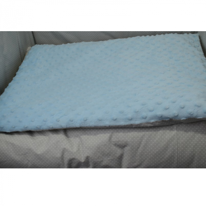 Set lenjerie de pat 3 piese pilota, perna si protectie laterala 135 x 100 cm MimiNu 281688-1, Albastru [2]