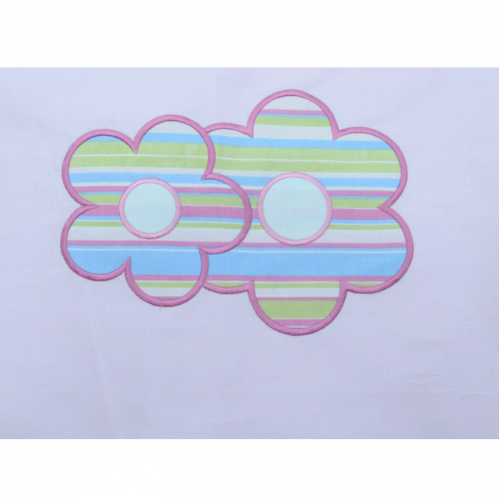 Set lenjerie de pat 4 piese 100 x 135 cm pentru bebelusi Ankras Flowers LPAF4-R, Multicolor [2]