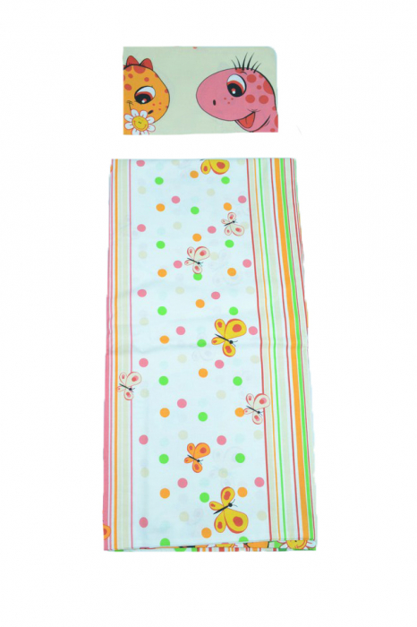 Set lenjerie de pat 4 piese 100 x 135 cm pentru copii IKS 2 SLPSB-28, Multicolor [2]