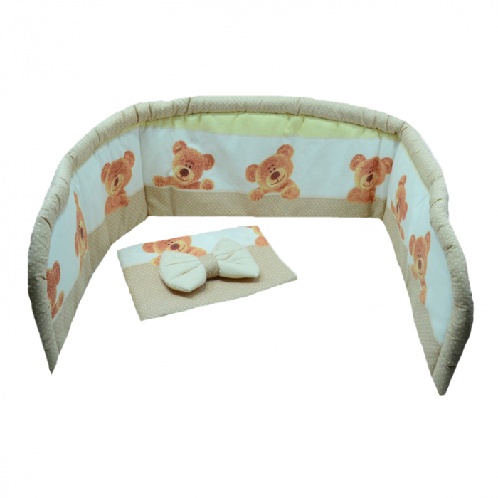 Set lenjerie de pat 4 piese 135 x 100 cm pentru bebelusi IKS 2 LPIU5, Multicolor [3]