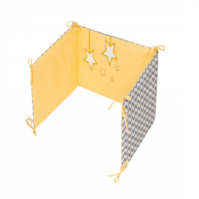 Set lenjerie de pat 5 piese 100 x 135 cm pentru copii Belisima Gwiezdny Pyl 034, Galben [3]