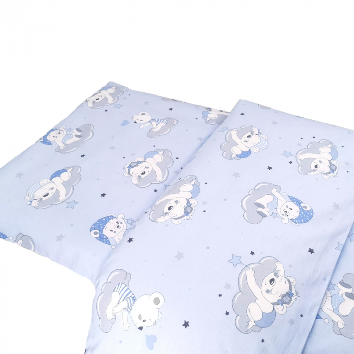 Set lenjerie de pat 5 piese 135 x 100 cm MimiNu 146650-1, Albastru [3]