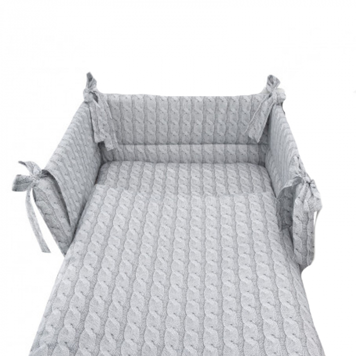 Set lenjerie de pat 5 piese 135 x 100 cm MimiNu 406858-1, Gri [2]