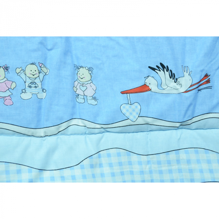Set lenjerie de pat 5 piese 120 x 90 cm pentru bebelusi Ankras SLPSB-4, Multicolor [2]
