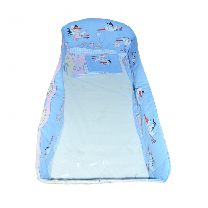 Set lenjerie de pat 5 piese 120 x 90 cm pentru bebelusi Ankras SLPSB-4, Multicolor [3]