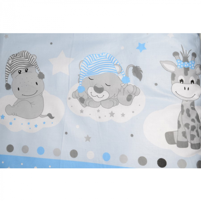 Set lenjerie de pat 5 piese 120 x 90 cm pentru bebelusi MimiNu SLMN02, Multicolor [2]
