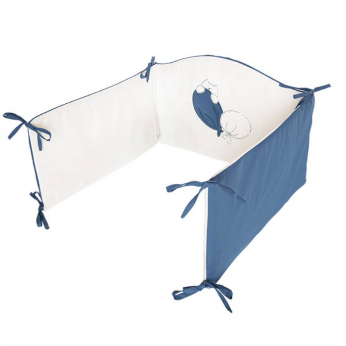 Set lenjerie de pat 5 piese 90 x 120 cm pentru baieti Belisima Baloniki P02-0052, Alb [3]