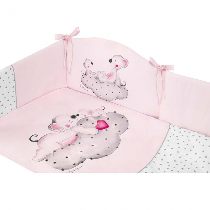 Set lenjerie de pat 5 piese 90 x 120 cm pentru fete Belisima Malenstwo P02-0280, Roz [3]