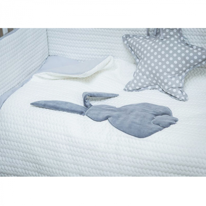 Set lenjerie de pat 5 piese 90 x 120 cm pentru copii Belisima Krolik Sweter P01-754, Crem [5]