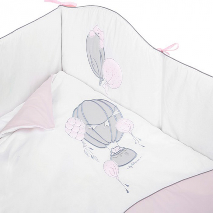 Set lenjerie de pat 5 piese 90 x 120 cm pentru fete Belisima Baloniki P02-0050, Multicolor [4]