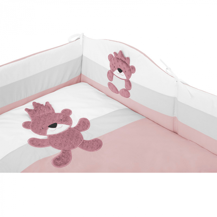 Set lenjerie de pat 5 piese 90 x 120 cm pentru fete Belisima Krol Mis P02-0158, Roz [3]