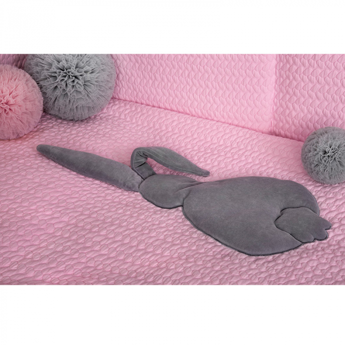 Set lenjerie de pat 5 piese 90 x 120 cm pentru fete Belisima Krolik Sweter P01-817, Roz [3]