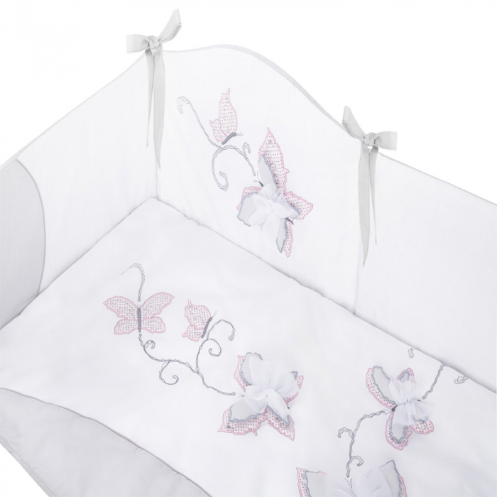 Set lenjerie de pat 5 piese 90 x 120 cm pentru fete Belisima Papilo P02-0441, Multicolor [4]