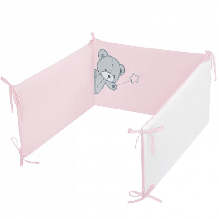 Set lenjerie de pat 5 piese 90 x 120 cm pentru fete Belisima Tedy Bear P02-0030, Roz [4]